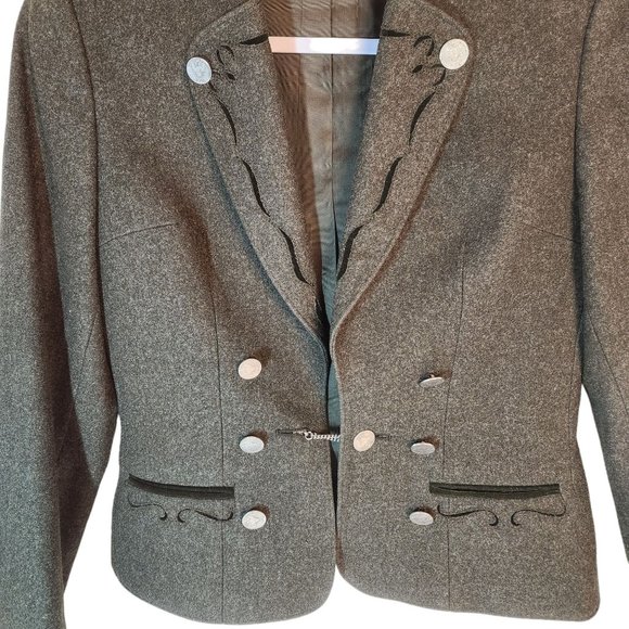 Trey Lodenfrey Wool Jacket Blazer w/Cut-Out Detail on Lapels Women's Size Small - Picture 4 of 12